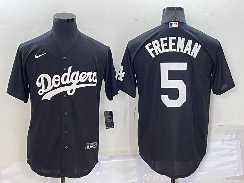 Men Los Angeles Dodgers #5 Freddie Freeman Black Inversion Nike 2022 MLB Jerseys
